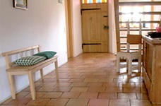 Bodenziegel im Eingangsbereich eines Wohnhauses
